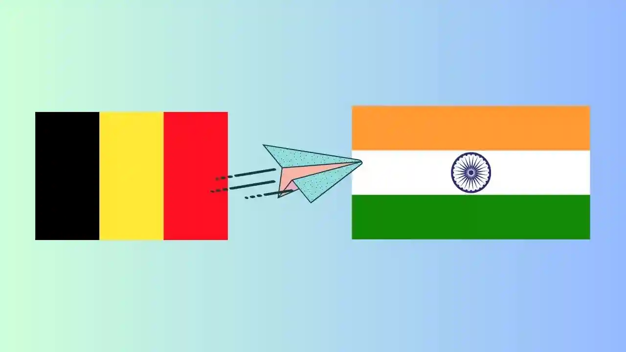 Belgium To India Country Flag Image | Indian Visa from Belgium 