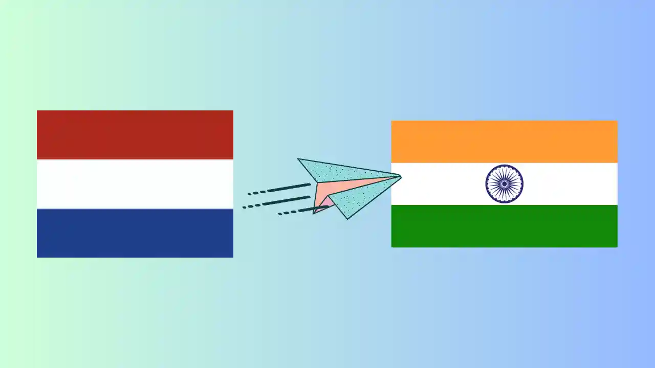 Netherland To India Country Flag Image | India Visa From Netherlands | Indian Visa for Dutch Citizens